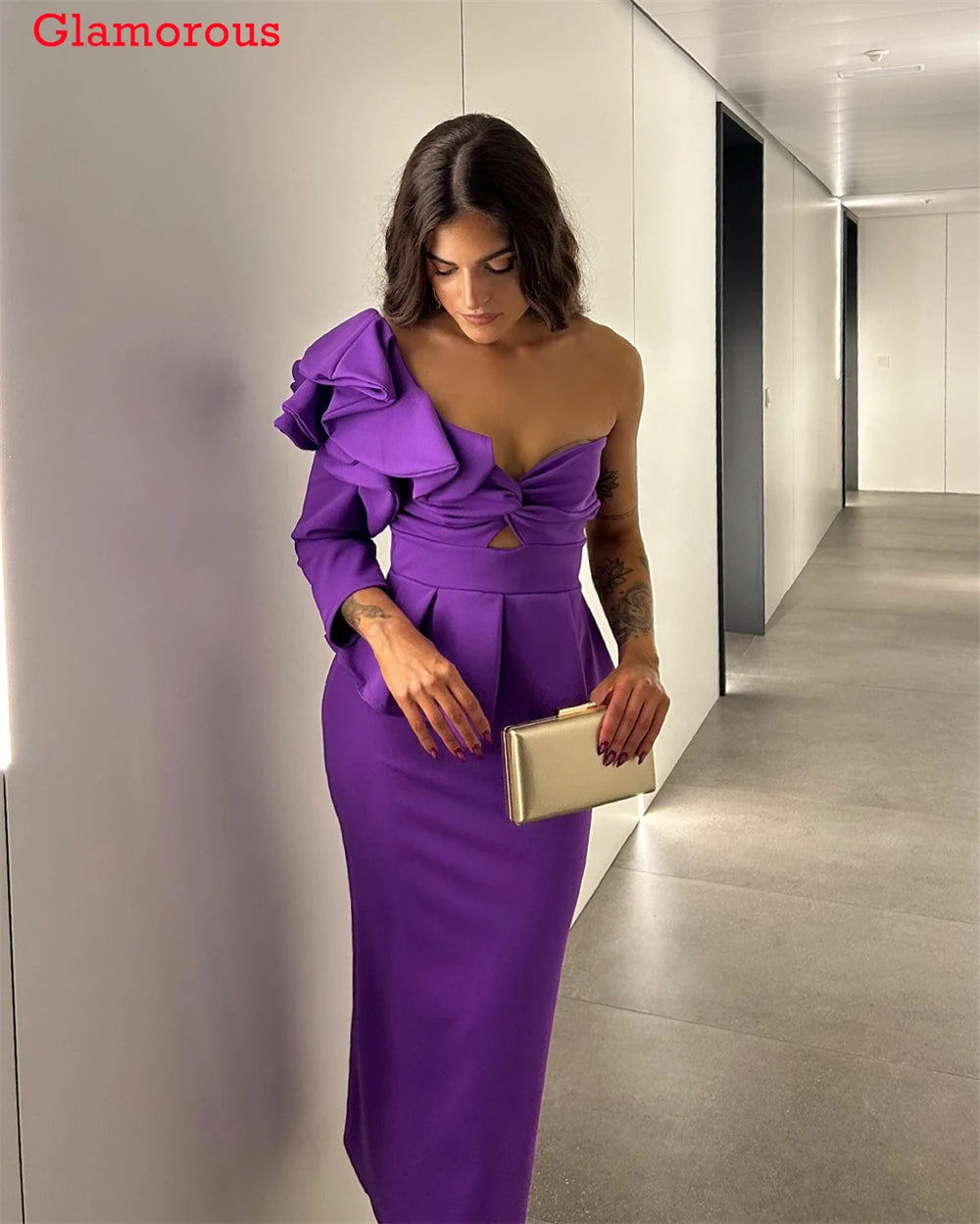 Soft Purple Jersey Evening Dress