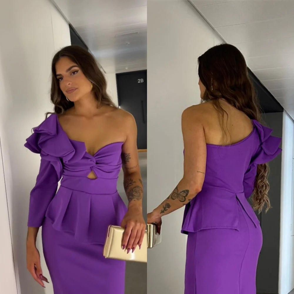 Soft Purple Jersey Evening Dress