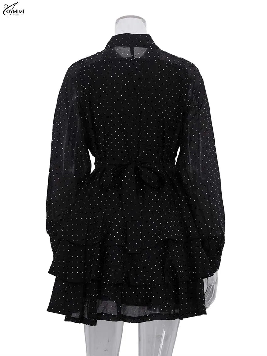 Lace-Up Pleated Mini Dresses