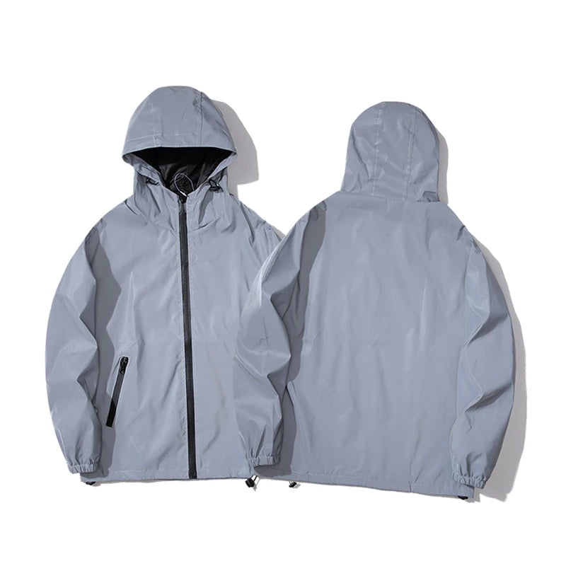 Jackets Double Fabric Windbreaker Hooded Jacket