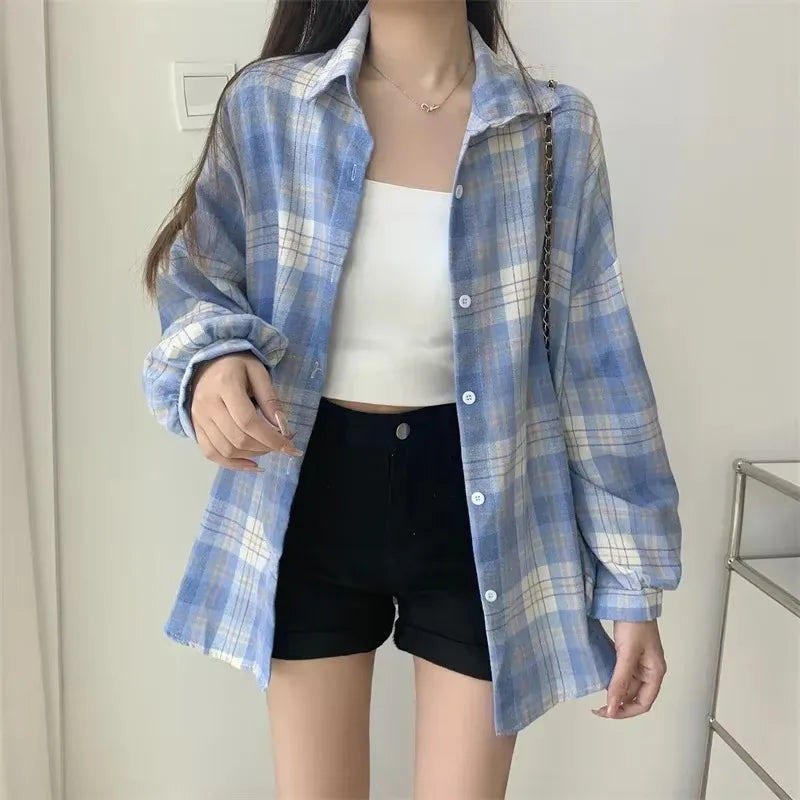 Plaid Shirt Women Fashion