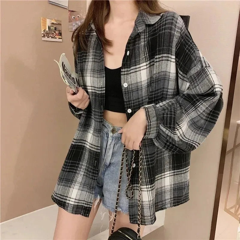 Plaid Shirt Women Fashion