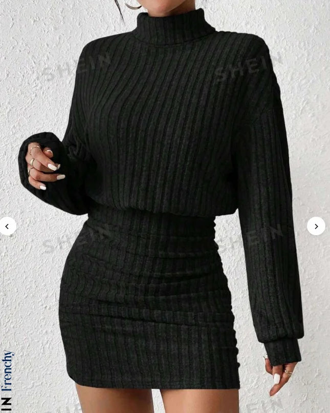 Long Sleeve Warm Mid Length Dresses