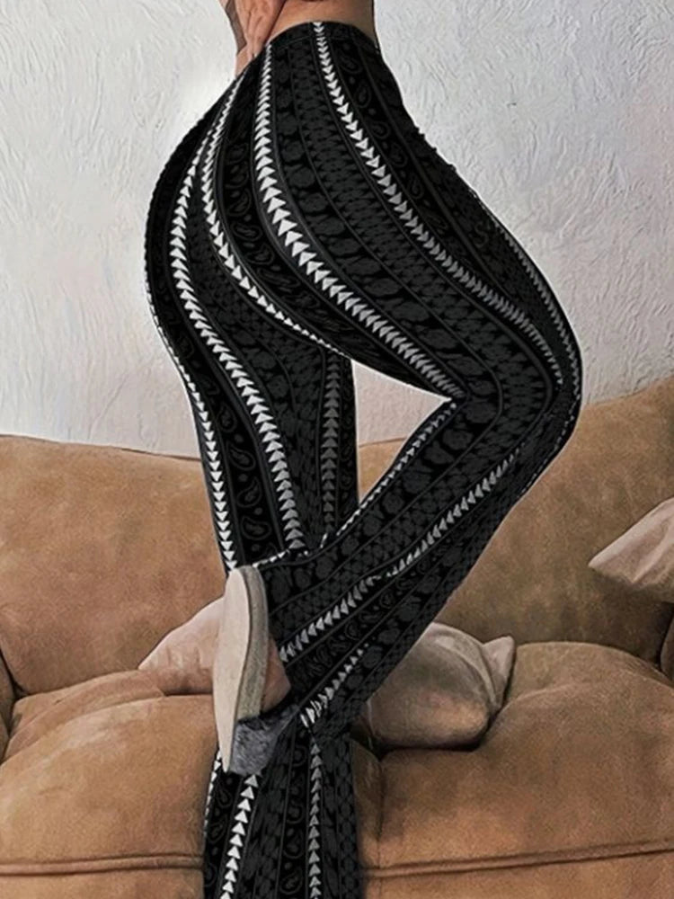 Women Pants Retro Print