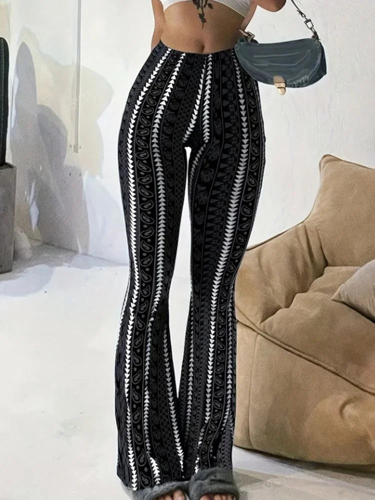 Women Pants Retro Print