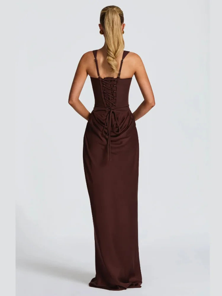 Lady Elegant Pleated Sling Dresses