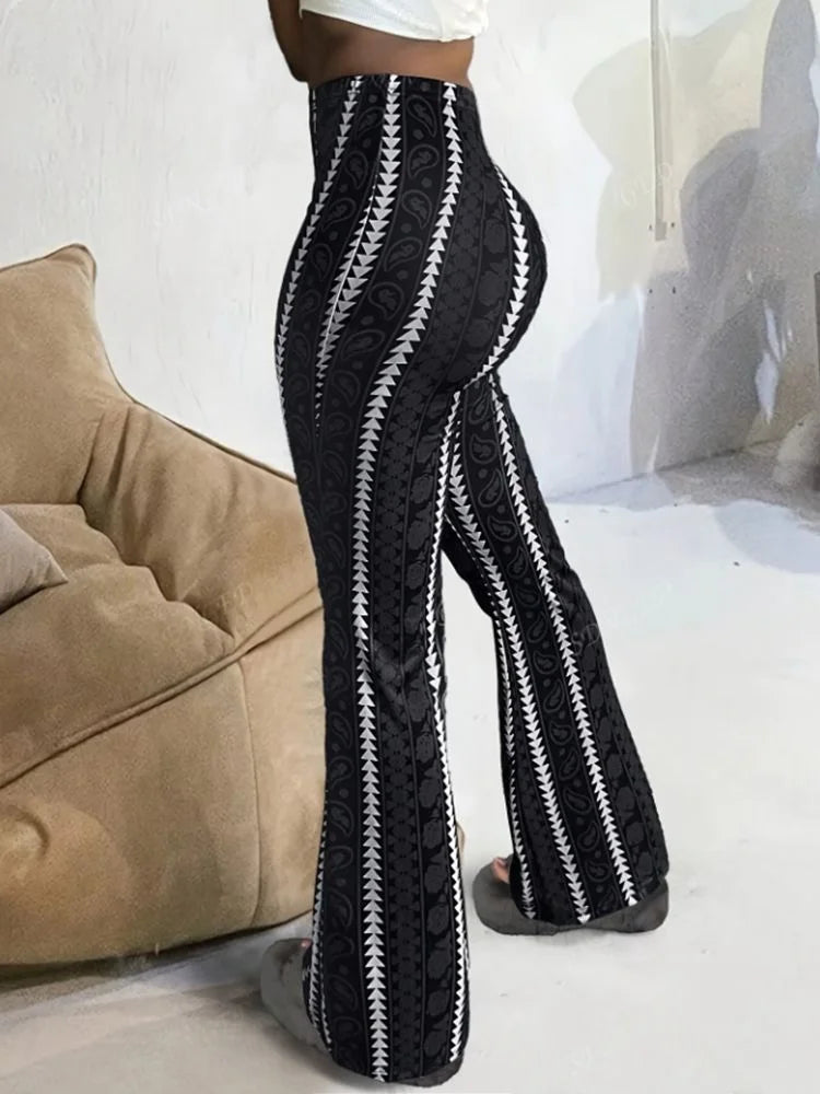 Women Pants Retro Print