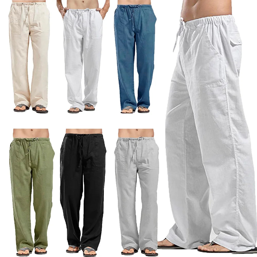 Breathable Linen Trousers Male