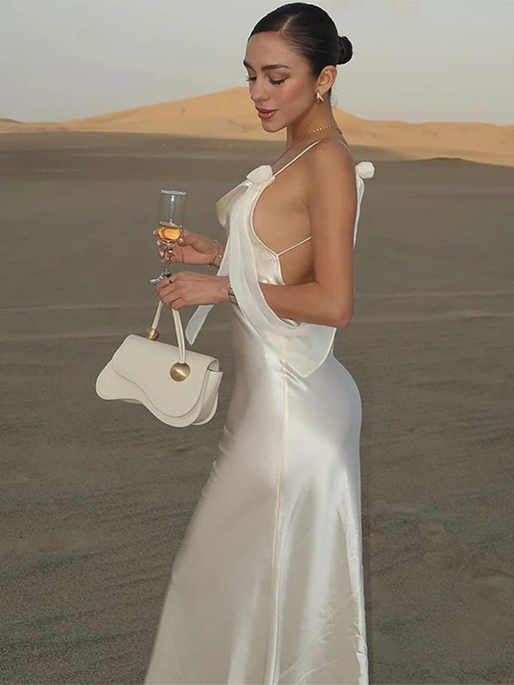 Satin Maxi Dresses For Women Elegant