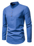 Long-sleeved stand-up collar shirts