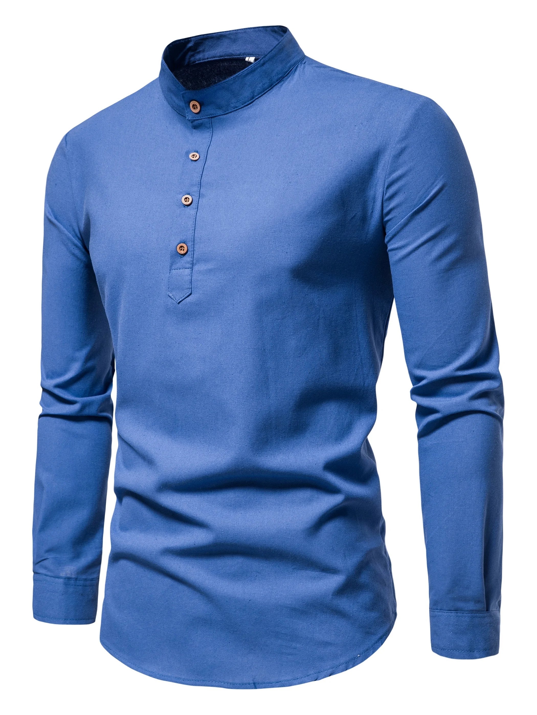 Long-sleeved stand-up collar shirts