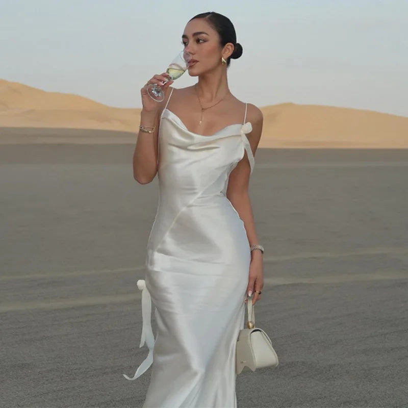 Satin Maxi Dresses For Women Elegant