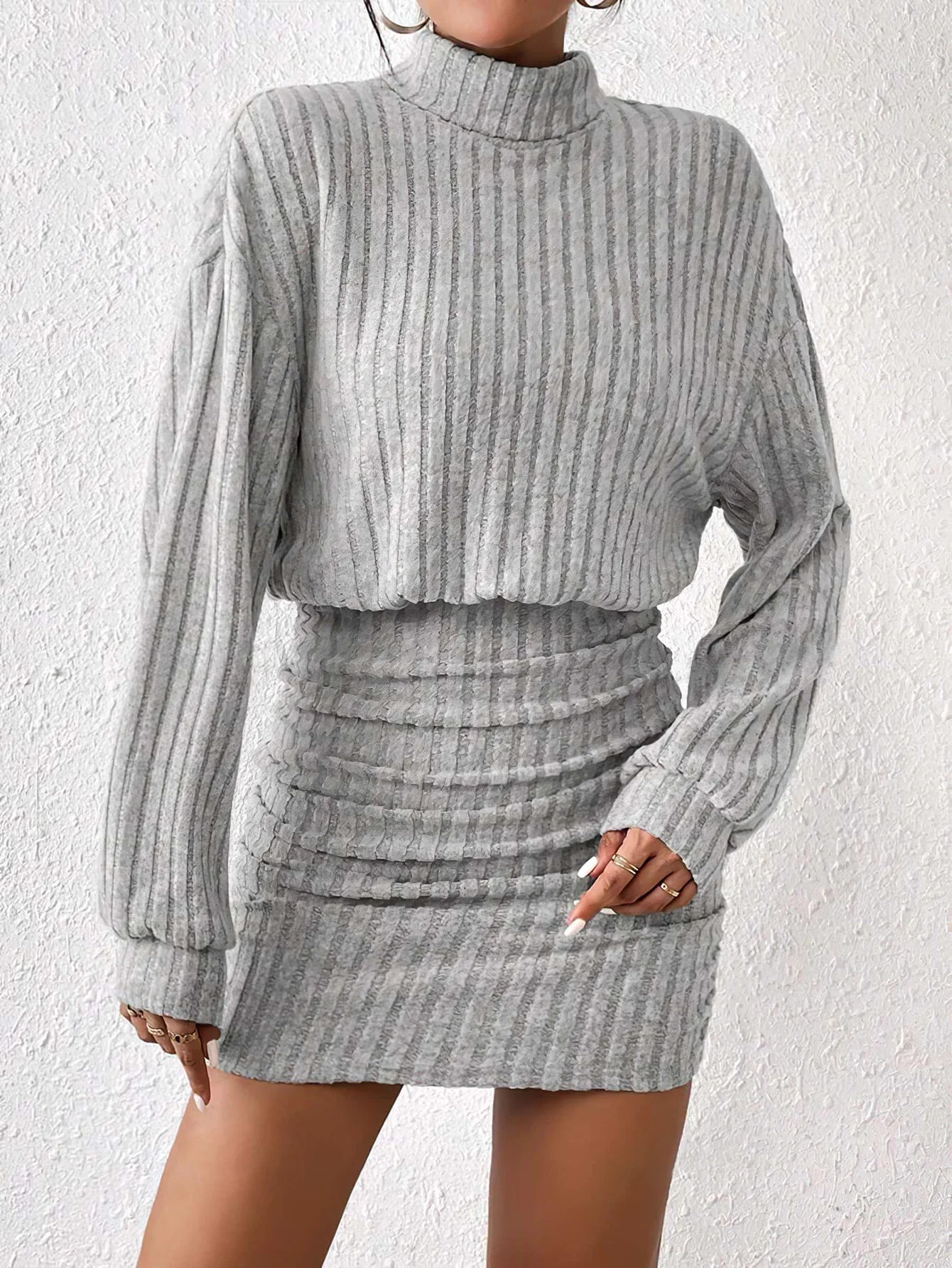 Long Sleeve Warm Mid Length Dresses
