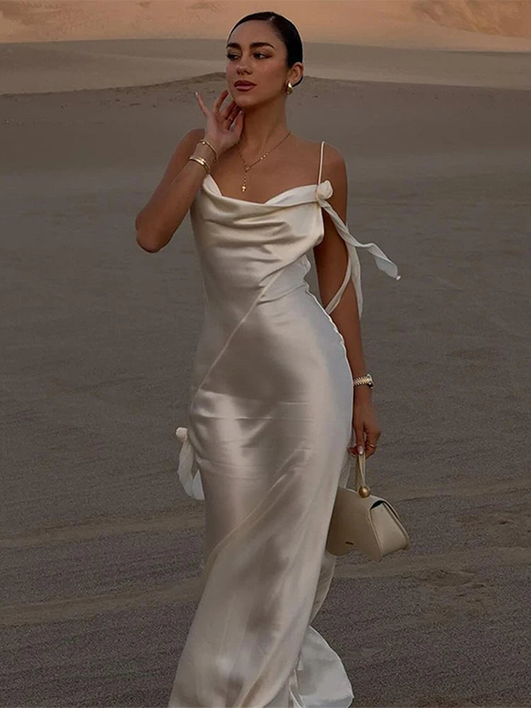 Satin Maxi Dresses For Women Elegant