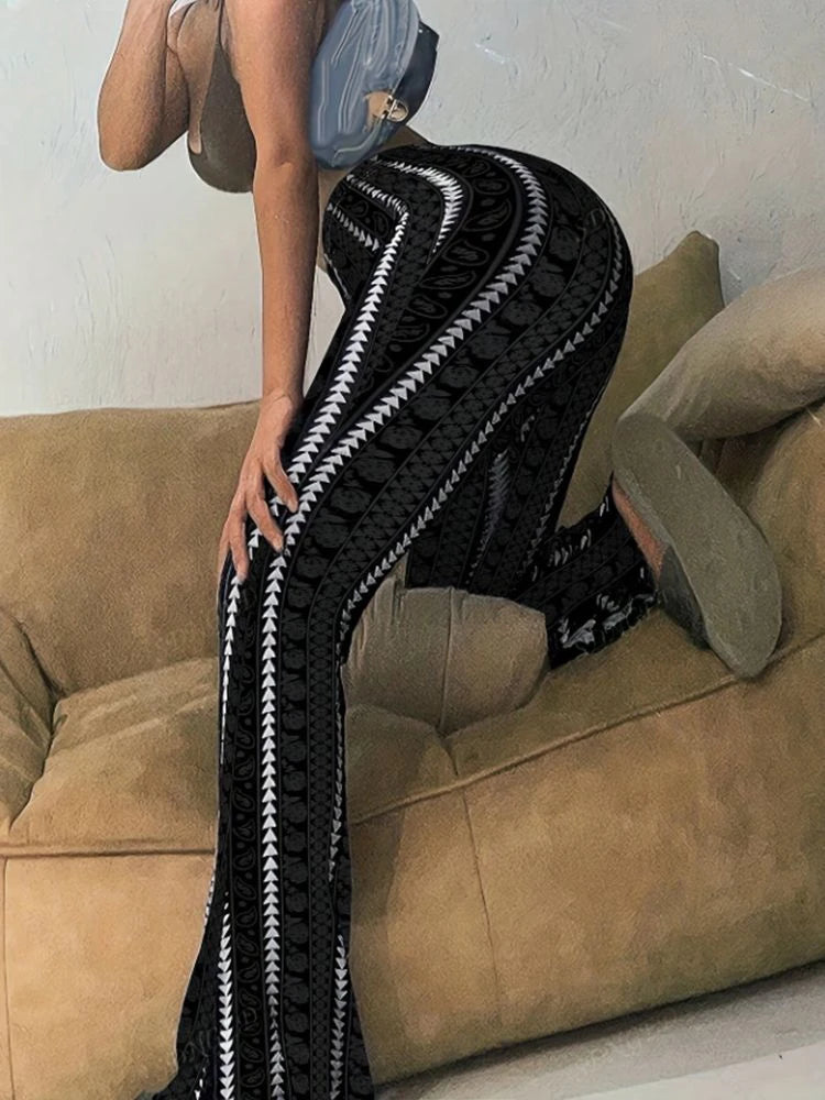 Women Pants Retro Print