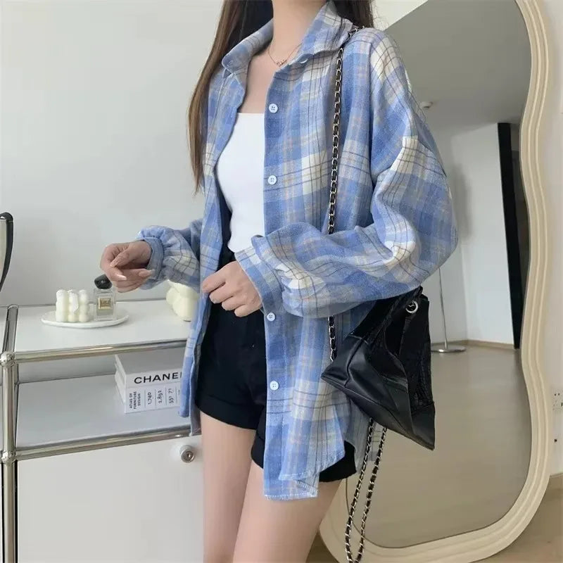 Plaid Shirt Women Fashion