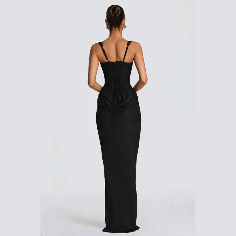 Lady Elegant Pleated Sling Dresses