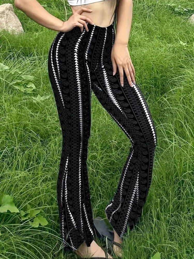 Women Pants Retro Print