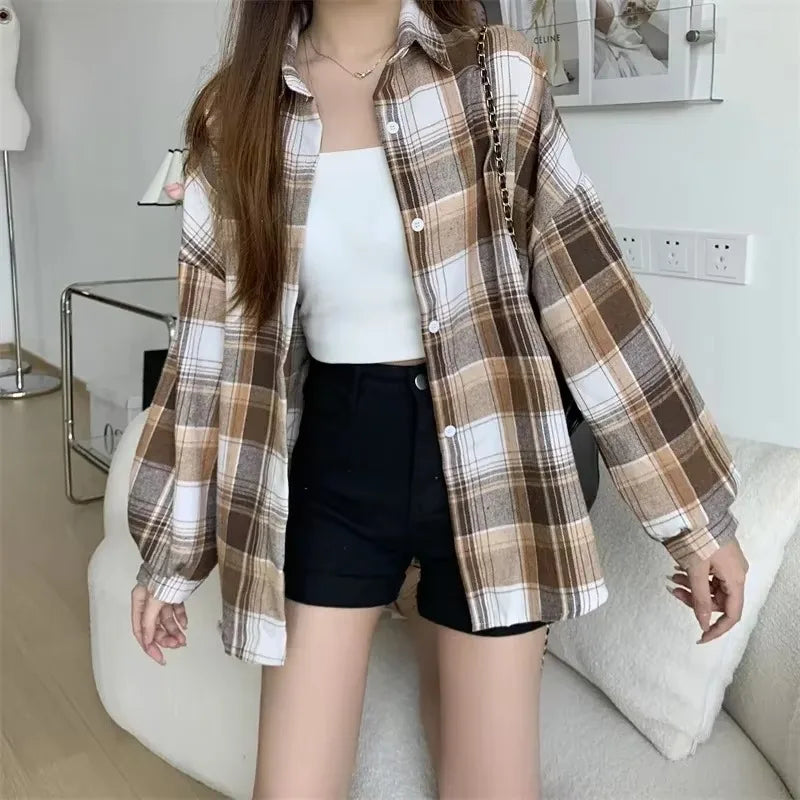 Plaid Shirt Women Fashion