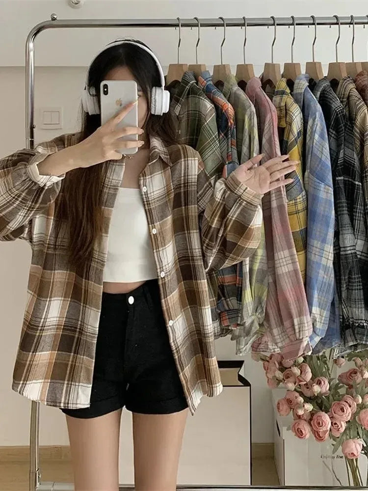 Plaid Shirt Women Fashion
