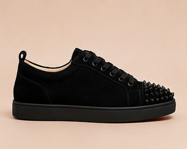 Christian Louboutin Black Velvet Spikes Sneakers