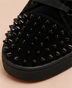 Christian Louboutin Black Velvet Spikes Sneakers