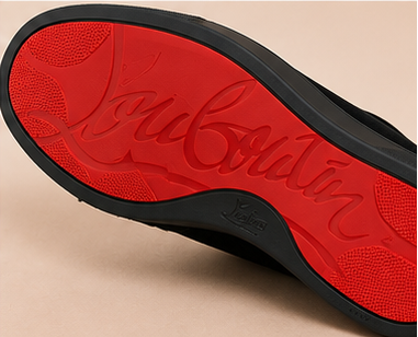 Christian Louboutin Black Velvet Spikes Sneakers